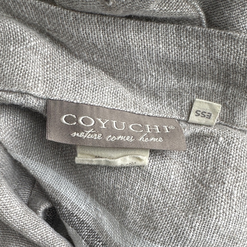Coyuchi 100% Linen Gray Striped Euro Shams - Picture 4 of 5
